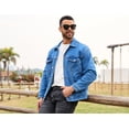 thumbnail image 6 of Denim Jackets for Men Trucker Jean Jacket Unlined Coats Spring Fall Outfits(Light Blue,L), 6 of 8
