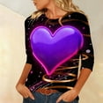 thumbnail image 5 of Craaazy Cozy Valentines Day T Shirts for Women Crew Neck 3/4 Sleeve Tops Gifts, 5 of 6