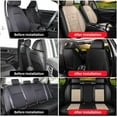 thumbnail image 5 of DIKSOAKR Car Seat Covers for Toyota Venza 2009-2020 Full Set Seat Cvoers,Waterproof Faux Leather Seat Covers Seat Protector Airbag Compatible Automotive Accessories (Black&Beige), 5 of 7