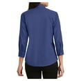 thumbnail image 2 of Yellow Rooster Women's 3/4-Sleeve Easy Care Shirt Mediterranean Blue S, 2 of 6