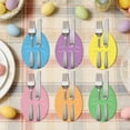 thumbnail image 3 of Kadlawus 3Pcs Easter Table Decorations, Bunny Egg Carrot Paper Cutlery Set for Party Supplies, Disposable Plates And Cutlery Tray for Spring Holiday Dining, 3 of 9