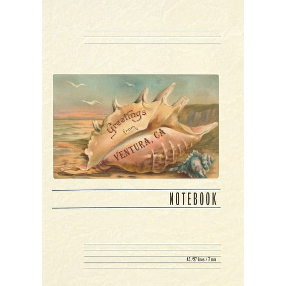 Vintage Lined Notebook Greetings from Ventura, California (Paperback)