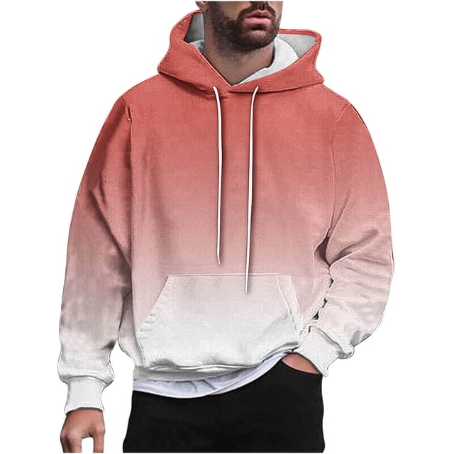Rbaofujie Sweat à Capuche pour Hommes Mode Décontractée Col Rond Imprimé Pull Manches Longues