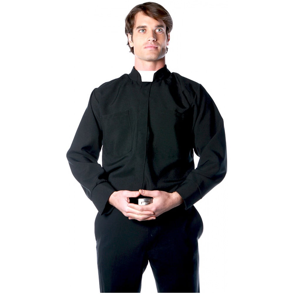 Long Sleeve Priest Shirt Adult Costume XXLarge