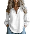 thumbnail image 2 of Endives Womens Tops Tie Up Blouse Casual Top Elegant Loose Ladies Shirts Thin Breathable Tops Spring Summer, 2 of 6