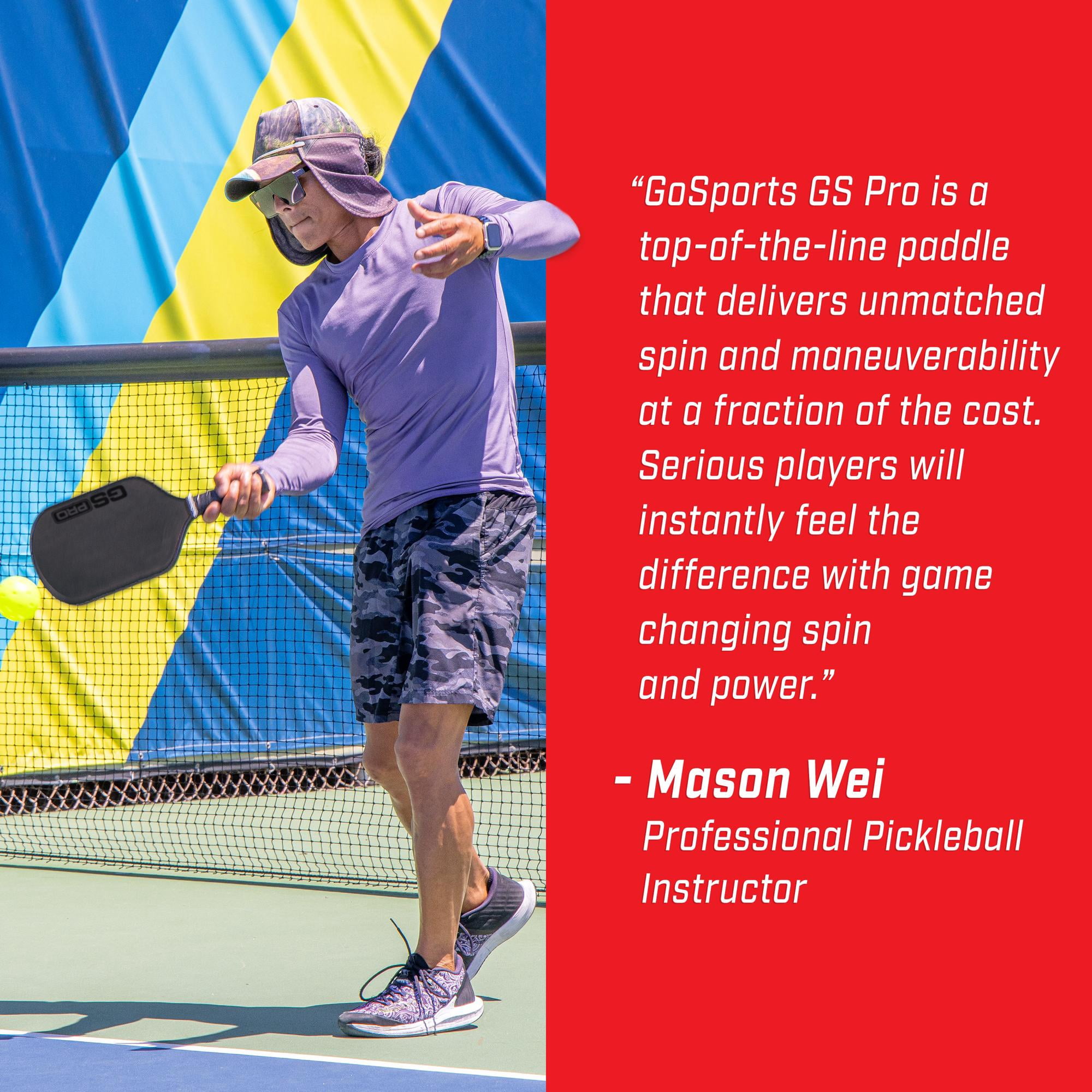 GoSports GS PRO USAPA Approved Carbon Fiber Pickleball Paddle