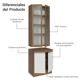 thumbnail image 5 of Kit Gabinete Bajo con Armario de Vidrio Madesa Glamy 70 MB 01, 5 of 12