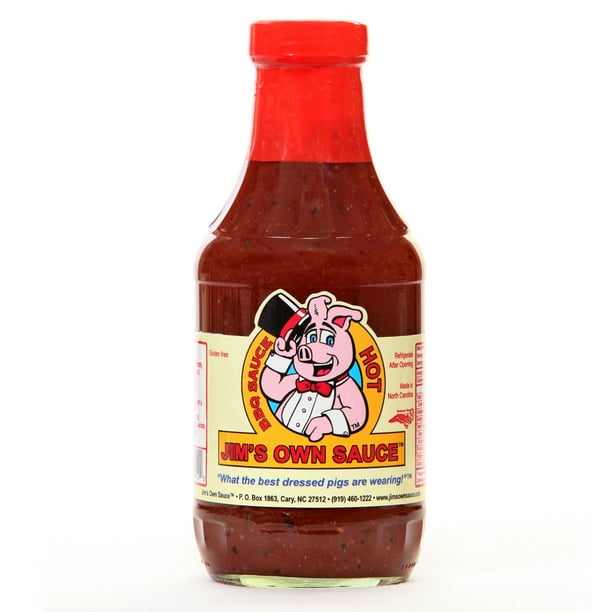 Jim's Own Homestyle Hot BBQ Sauce. NO High Fructose Corn Syrup Gluten