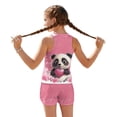 thumbnail image 2 of Psesaysky Panda Love Heart Tankini Swimsuits for Girls Round Neck Tank Tops with Shorts 2 Piece Bathing Suits for Teens Girl 6-15 Years, 2 of 7
