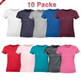thumbnail image 1 of Radyan Crew Neck Short Sleeve T-Shirt for Women - 10 Pack, 100% Polyester, Size: Adult, 1 of 5