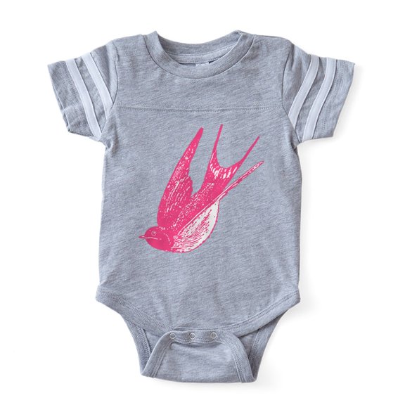 CafePress - Swallow_Pink - Cute Infant Baby Football Bodysuit