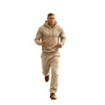 thumbnail image 4 of Mafeati Men's 2 Piece Tracksuits Casual Sweatsuits Long Sleeve Hoodies with Pocket Fleece Lined Lounge Sets, Khaki, M, 4 of 7