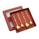 thumbnail image 3 of 4 Uds cuchara de café comida occidental tenedor cucharas juego de tenedores utensilios reutilizables de acero inoxidable cucharas de postre tenedores Dorado, 3 of 10