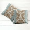 thumbnail image 6 of Ambesonne Boho Throw Pillow Cover 2 Pack, Vintage Diamonds Retro, 16", Teal and Tan, 6 of 7