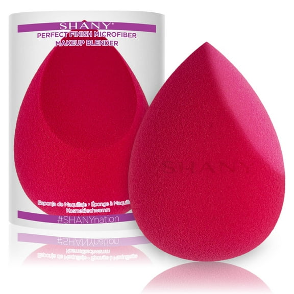 SHANY Perfect Finish Makeup Blender Sponge - Full Size Latex-Free Beauty Sponge Microfiber For Foundation, Beauty Details, and Blending - Pink