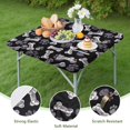 thumbnail image 4 of Paw Prints and Bones Square Fitted Tablecloth with Elastic Edge,Square Table Cover,Washable Elastic Table Cover for Home Kitchen Party Decor 34"x34", 4 of 6