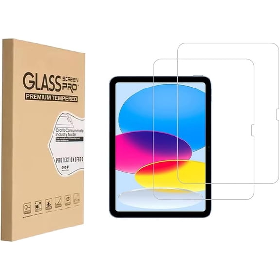 2 Pack for iPad 11th Gen A16/10th Gen 11/10.9" Tempered Glass Screen Protector