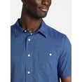 thumbnail image 4 of George Men's & Big Men's Regular Fit Microfiber Button-Up Shirt with Short Sleeves, Sizes XS-5XL, 4 of 5