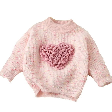 

EHQJNJ Cute Sweaters for Girls Preppy Children s Sweater Girl Baby Autumn and Winter New Floral Knitted Top Thickened Warm Zhongda Children s Kids Christmas Sweater Santa