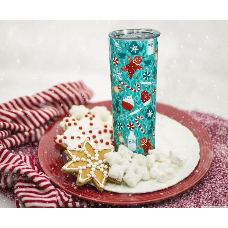 Christmas Gingerbread Holiday Skinny Tumbler with Lid and Straw
