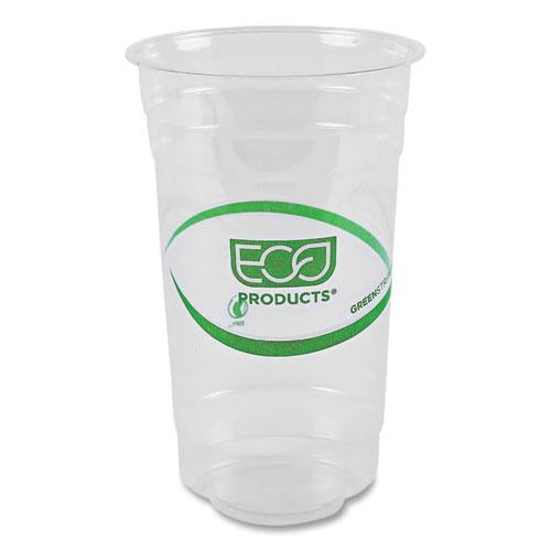 Eco-Products GreenStripe Renewable and Compostable PLA Cold Cups, 24 oz, Plastic, Clear, 50/Pack, 20 Packs/Carton