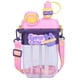 thumbnail image 5 of Botella de agua de 800ML con correa ajustable para botella de agua para niños con pajita doble, 5 of 9