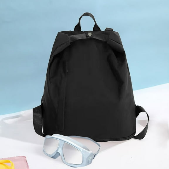 Gallickan Waterproof Sports Backpack, Swim Gear Bag with Dry Wet Separation, Beach Pool Gym Storage Organizer for Towel Shoes Clothes, Black