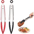 thumbnail image 1 of Pinzas de Cocina, Pinzas de Silicona para Alimentos, Pinzas para Tostadora, Pinzas para Barbacoa, Pinzas de Cocina de Acero Inoxidable, Utensilios de Cocina, Pinzas para Cocinar (Rojo/Azul) JM, 1 of 5