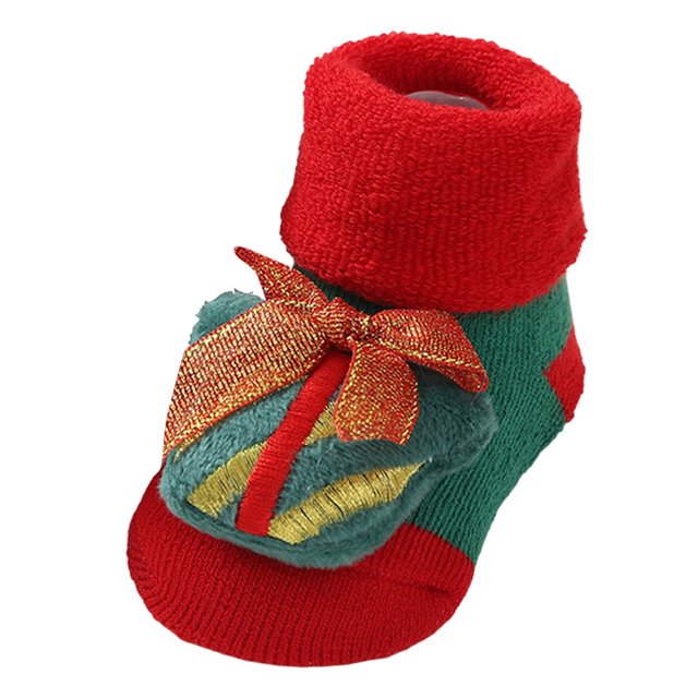 WUANDIXFA Chaussettes Duveteuses pour Garçons Chaussettes Rouges de Noël Nouvelles Chaussettes Épaissies Chaussettes Chaudes pour Bébé Chaussettes d'Automne et d'Hiver pour Bébé Chaussettes pour Bébé Vert,0-1 Ans