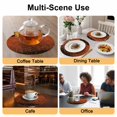 thumbnail image 2 of Orange Geometric Round 15 Inch Placemats Set of 6, Ombre Modern Abstract Art HeatResistant Non Slip Place Mats for Dining Table, Wipeable Braided Kitchen Table Mats for Housewarming, 2 of 9