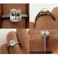 thumbnail image 2 of HeartsAndYou 3ct Radiant Cut Moissanite Vintage Inspired Antique Inspired Engagement Ring for Women 18k White Gold over Silver, 2 of 7
