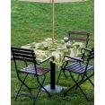 thumbnail image 4 of Fsddascl Botanical Leaves Outdoor Tablecloth - 60x60 Inch Square Dining Table Cover, Spring Retro Watercolor Pastoral Waterproof Outdoor Table Cloth with Umbrella Hole & Zipper for Picnic/Patio, 4 of 7