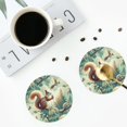 thumbnail image 4 of Fuzoiu Forest squirrel surreal Print Leather Coasters Set,Drink Coasters Set of 4,for Tabletop Protection, Durable PVC Coasters,Home Décor and Housewarming Gift-Round Shape, 4 of 6