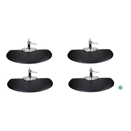 Options Berkeley Berkeley Semi Circle Salon Mat 3' x 5' (Set of 4) BLACK Anti-fatigue Mat for Salon or Barber Shop ()