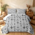 thumbnail image 2 of Erosebridal Geometric Aztec Quilt Full, Southwestern Dreamcatcher Full Bedspread Sets, Light Gray Black 3-Piece, 1 Coverlet and 2 Pillowcases, 2 of 7
