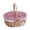 Pink, variant on Wicker Picnic Basket with Liner, Hand-Woven Storage Basket with Handle, Removable Lined Basket for Picnic Food, Wedding Decor & Photography