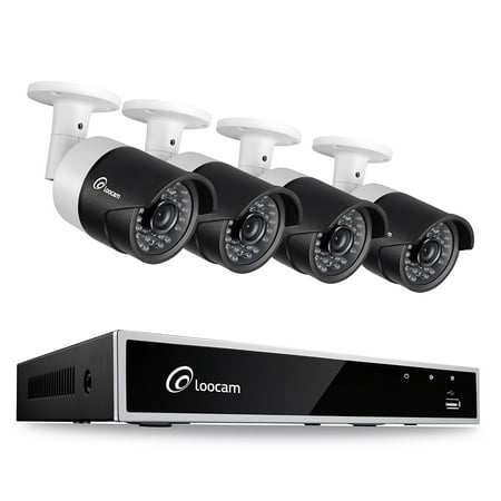 - Loocam HD-TVI 720P 4 Security Cameras 4 CH Home Video Security Camera System, 1TB HDD,Indoor/Outdoor IR Weatherproof Camera 150FT Night Vision with IR Cut
