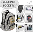 thumbnail image 7 of Pzuqiu Soccer Duck Camo 17 Inch School Bag Backpack for Boys Portable School Bookbags Large Capacity Travel Ruckpack Breathable Shoulder Bookbags Lightweight Laptop Daypack 6-8, 7 of 7