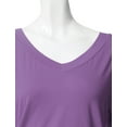 thumbnail image 3 of Thanth Womens Dolman Sleeves V-Neck Solid Shirring Drape Basic Tunic Top, 3 of 4