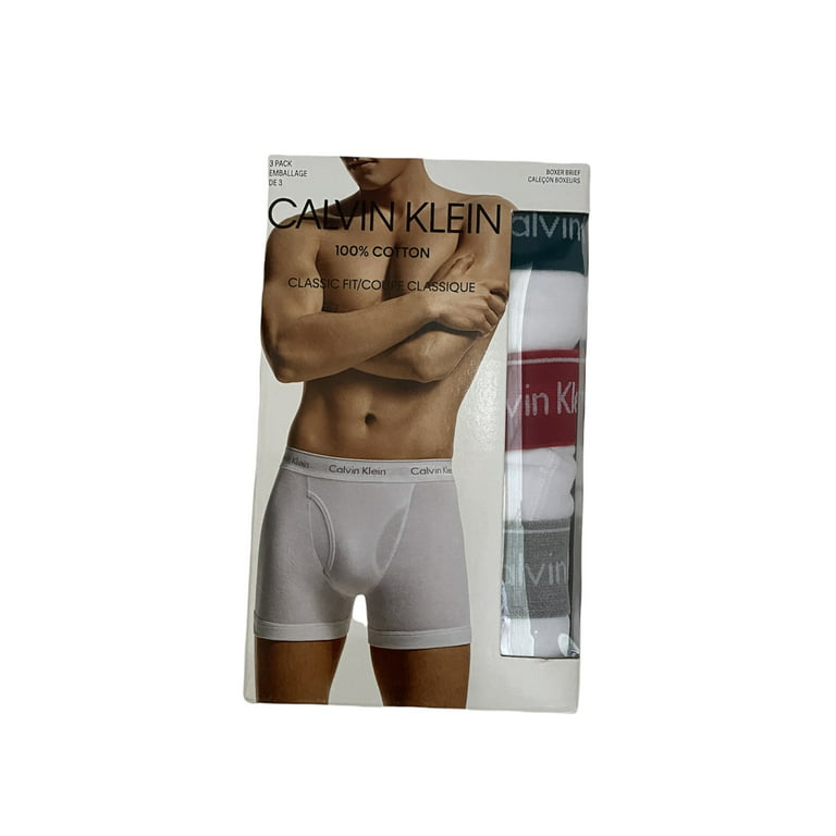 Calvin Klein 3 Pack Men's Underwear Cotton White CK Classic Fit Boxer Brief  