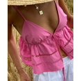 thumbnail image 1 of Chic Summer Spaghetti Straps Camisoles E-girl Estética sin mangas con cuello en V Front Tie-up Cropped Tops Sweet Women Vest TopsL, 1 of 3