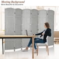 thumbnail image 6 of Room Divider 6-Panel Room Partition, Foldable Freestanding Room Dividers, 6 ft Office Partition Walls Wood Divider Folding Portable Privacy Screen,Light Grey, 6 of 9