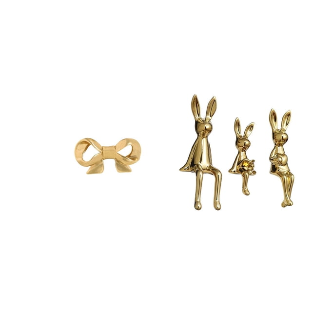 Tirador De Latón Con Forma De Lazo Para Muebles, Cajón De Cocina, Armario, Cómoda, Baño, Figura De Conejito, Estatua, Escritorio, Centro De Mesa, Adorno, Escultura De Animal, Decoración De