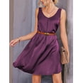 thumbnail image 3 of EKOUAER Women' 2 Pack Satin Silk Nightgown Sleeveless Sleep Dress V Neck Nightshirt Soft Tank Pleated Nightdress, 3 of 5