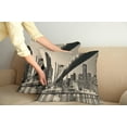 thumbnail image 3 of Ambesonne Landscape Throw Pillow Cover 2 Pack, NYC Night Bridge View, 16", Grey Brown, 3 of 6