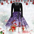 thumbnail image 1 of WILLBEST Asiago Robe pour Femme à Col Rond à Manches Longues Imprimée Vintage Robe S Robe de Bal Robe de Fête Noël, 1 of 3