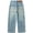 Sky Blue, variant on Boys Pants Straight Leg Loose Fit Elastic Solid Print Denim Jeans Trousers Casual Wear 4-5 Years