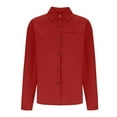 thumbnail image 4 of Womens Corduroy Shirts Long Sleeve Collared Button Down Blouse Oversized Boyfriend Tops Jackets Shackets with Pocket,Fall Shirt Collar Plus Size Shacket Retro Tunic Dressy Casual Work Jackets S, 4 of 7