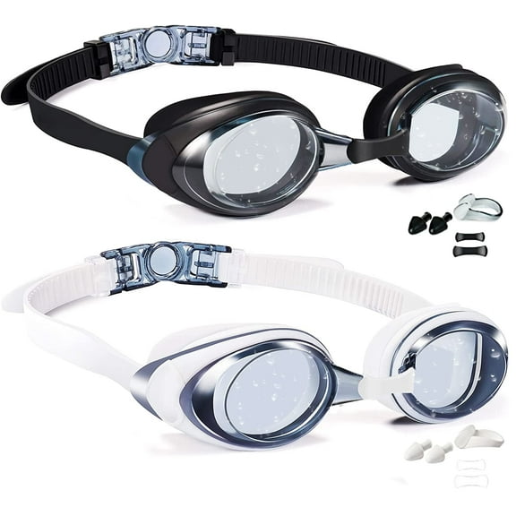 GPED Swim Goggles, Pack of 2 Swimming Goggles Anti-Fog Anti-UV Wide View No Leaking Full Protection Adult Men Women Youth