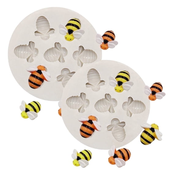 MXHHR 7-Cavity Bumble Bee Silicone Chocolate Mold, 2 Count